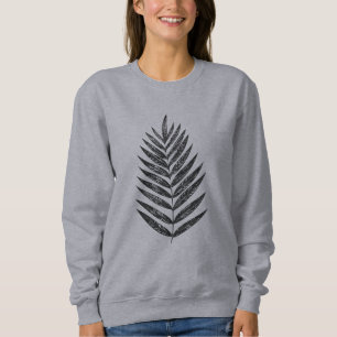 Minimalistisches Schwarz-Weiß-Fern Zeichnend Sweatshirt