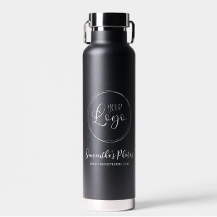 Minimalistisches Schwarz-Weiß-Geschäftslogo Promo Trinkflasche
