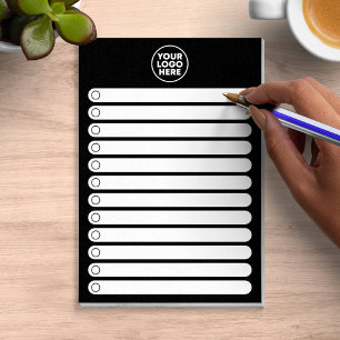 Minimalistisches Schwarz-Weiß-Geschäftslogo To-Do- Post-it Klebezettel