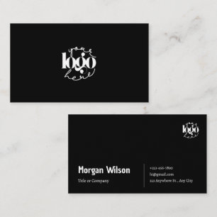 Minimalistisches Schwarz-Weiß-Geschäftslogo Visitenkarte