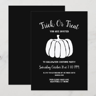 Minimalistisches Schwarz-Weiß-Halloween-Party Einladung