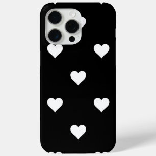 Minimalistisches Schwarz-Weiß-Herzmuster Case-Mate iPhone Hülle