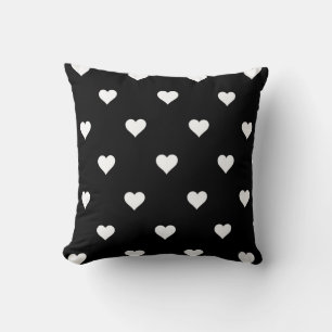 Minimalistisches Schwarz-Weiß-Herzmuster  Kissen