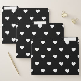 Minimalistisches Schwarz-Weiß-Herzmuster Papiermappe