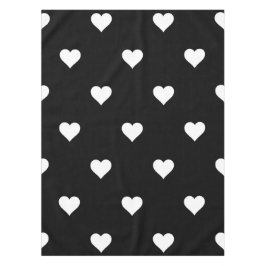 Minimalistisches Schwarz-Weiß-Herzmuster Tischdecke