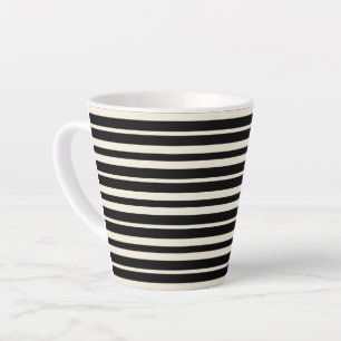 Minimalistisches Schwarz-Weiß-Horizontal-Streifenm Milchtasse