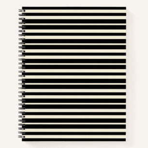 Minimalistisches Schwarz-Weiß-Horizontal-Streifenm Notizbuch