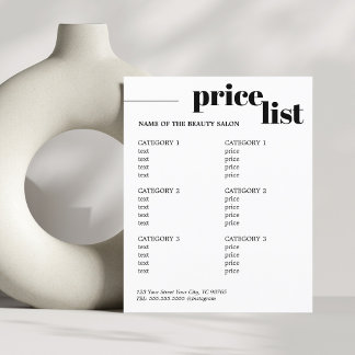 Minimalistisches Schwarz-Weiß-Kühnes-Beauty-Salon- Flyer