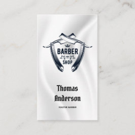 Minimalistisches Schwarz-Weiß-Logo Barbershop Mode Visitenkarte