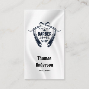 Minimalistisches Schwarz-Weiß-Logo Barbershop Mode Visitenkarte