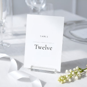 Minimalistisches Schwarz & Weiß   Moderne Luxus  Tischnummer
