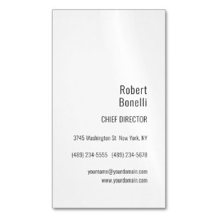Minimalistisches Schwarz-Weiß-Modernes Design Magnetische Visitenkarte