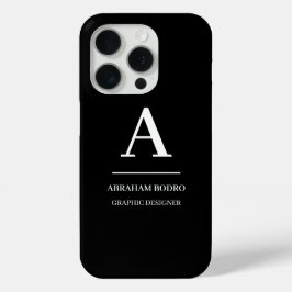 Minimalistisches Schwarz-Weiß-Modernes Monogramm Case-Mate iPhone Hülle