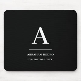 Minimalistisches Schwarz-Weiß-Modernes Personalisi Mousepad