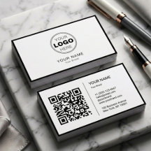 Minimalistisches Schwarz-Weiß-Modernes QR-Code-Log