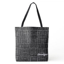 Minimalistisches Schwarz-Weiß-Muster Totbeutel