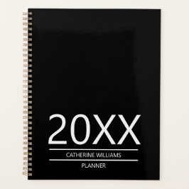 Minimalistisches Schwarz-Weiß-Personalisiert Planer