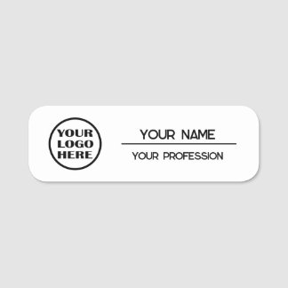 Minimalistisches Schwarz-Weiß-Profi-Namensschild-L Namensschild