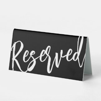 Minimalistisches Schwarz-Weiß-Reserviert-Schild-Ti Tischaufsteller