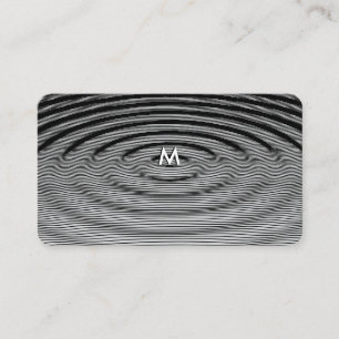 Minimalistisches Schwarz-Weiß-Ripple-Wellen-Muster Visitenkarte