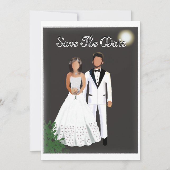 Minimalistisches Schwarz-Weiß-Save the Date Save The Date (Vorderseite)