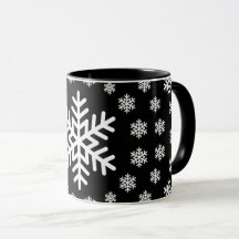 Minimalistisches Schwarz-Weiß-Schneeflocken-Mandal