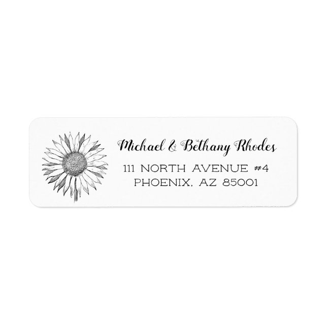 Minimalistisches Schwarz-Weiß-Sonnenblumen (Vorne)