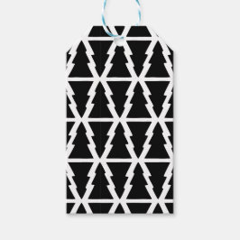 Minimalistisches Schwarz & Weiß Weihnachtsbaummust Geschenkanhänger