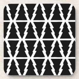 Minimalistisches Schwarz & Weiß Weihnachtsbaummust Getränkeuntersetzer