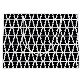 Minimalistisches Schwarz & Weiß Weihnachtsbaummust Große Geschenktüte