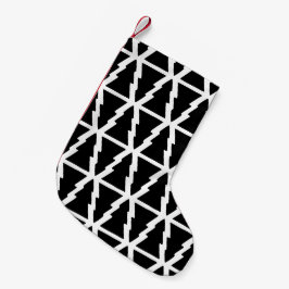 Minimalistisches Schwarz & Weiß Weihnachtsbaummust Kleiner Weihnachtsstrumpf