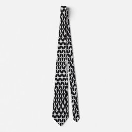 Minimalistisches Schwarz & Weiß Weihnachtsbaummust Krawatte