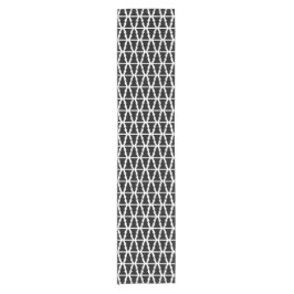 Minimalistisches Schwarz & Weiß Weihnachtsbaummust Kurzer Tischläufer