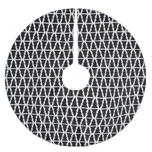Minimalistisches Schwarz & Weiß Weihnachtsbaummust Polyester Weihnachtsbaumdecke