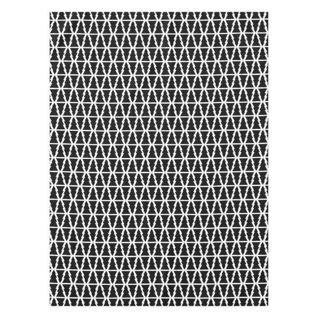 Minimalistisches Schwarz & Weiß Weihnachtsbaummust Tischdecke (Vorderseite)