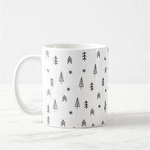 Minimalistisches Schwarz-Weiß-Winterwaldmuster
