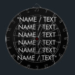 Minimalistisches Schwarz-weißes Anpassen von Namen Dartscheibe<br><div class="desc">Minimalistisches Schwarz-weißes Dart-Board anpassen,  mit Namen,  Zitat,  Phrasen oder Text personalisieren</div>