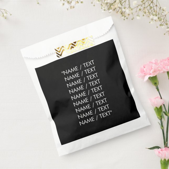 Minimalistisches Schwarz-weißes Anpassen von Namen Geschenktütchen (Versiegelt)