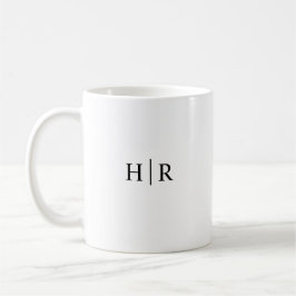 Minimalistisches Schwarz-weißes klassisches Monogr Kaffeetasse