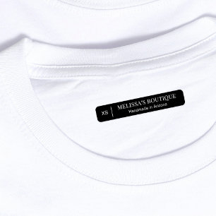 Minimalistisches Schwarz-weißes Kleidungsgrößensch Etiketten
