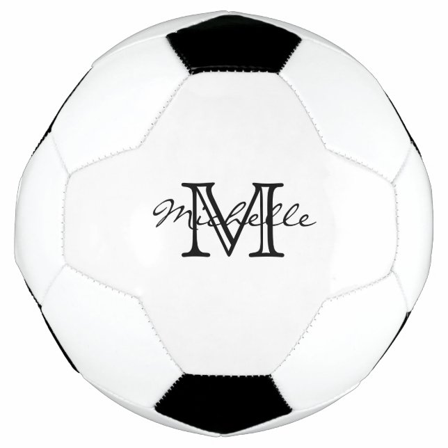 Minimalistisches Schwarz-weißes modernes, elegante Fußball (Vorderseite)