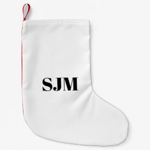 Minimalistisches Schwarz-weißes Rotes Benutzerdefi Kleiner Weihnachtsstrumpf