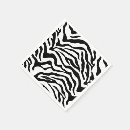 minimalistisches Schwarz-weißes Tiermuster Serviette