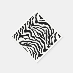 minimalistisches Schwarz-weißes Tiermuster Serviette
