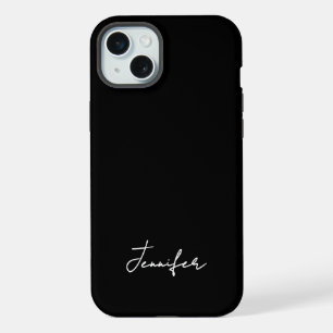 Minimalistisches schwarzes benutzerdefiniertes Nam iPhone 15 Plus Hülle