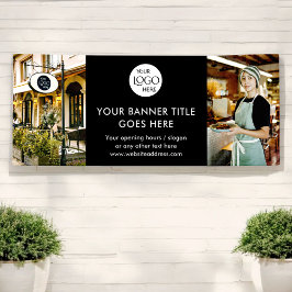 Minimalistisches schwarzes Berufliches Foto für Fi Banner