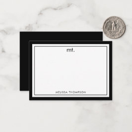 Minimalistisches Schwarzes Doppelgrenzensystem Mod Mitteilungskarte
