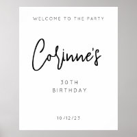 Minimalistisches Schwarzes Drehbuch 30. Geburtstag