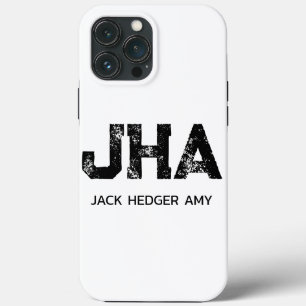 MINIMALISTISCHES SCHWARZES DREIBUCHSTABEN-MONOGRAM Case-Mate iPhone HÜLLE