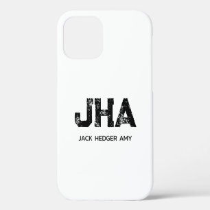 MINIMALISTISCHES SCHWARZES DREIBUCHSTABEN-MONOGRAM Case-Mate iPhone HÜLLE